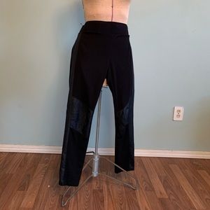 Pants / leggings with leather stripe and knees.